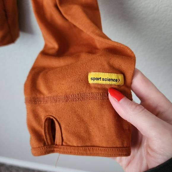 SPORT SCIENCE 1/4 zip Polywool T-Shirt tech shirt athletic running in orange XL - Picture 3 of 9